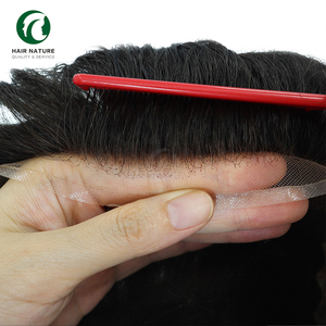 Q6-invisibile attaccatura dei capelli in pizzo e PU uomo Toupee indiano unità di capelli umani sistema di sostituzione dei capelli traspirante naturale per uomo - Product Image 3