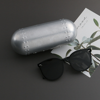Étui à lunettes circulaire en aluminium L058, léger et résistant à la pression, étui pour lunettes de myopie, rigide et élégant