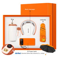2024 tasse à café de qualité haut de gamme de luxe + masseur de cou + mini parapluie + batterie externe 10000mAh 4 en 1 coffret cadeau d'affaires