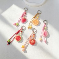 Modellen sleutelhangers van acryl met creatief fruitdesign, fruitachtige decoraties, sleutelhangers met fruitthema, paar tas hangers
