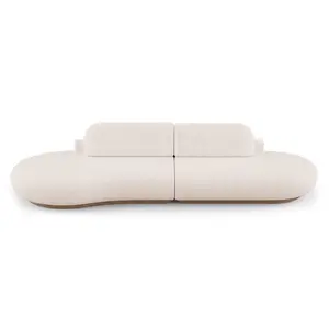 Conjunto de sofá seccional, conjunto de sofá de tecido branco grande moderno curvo moderno para sala de estar móveis modular