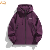Aoyema personnalisé unisexe printemps automne extérieur imperméable manteau de sport coupe-vent fermeture éclair hommes femmes voyage alpinisme veste
