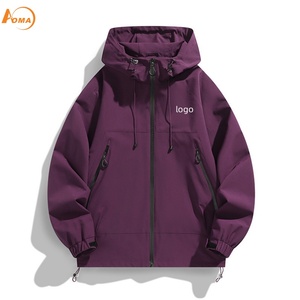 Aoyema personnalisé unisexe printemps automne extérieur <span class=keywords><strong>imperméable</strong></span> manteau de sport <span class=keywords><strong>coupe</strong></span>-<span class=keywords><strong>vent</strong></span> fermeture éclair hommes femmes voyage alpinisme <span class=keywords><strong>veste</strong></span> - Product Image 1