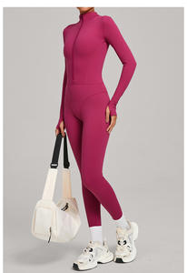 Autumn Jumpsuit <strong>Tight</strong> <strong>Fleece</strong> Yoga Jumpsuit Outdoor Warm Suits Romper - Product Image 5