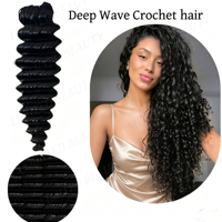 Extensions de cheveux naturels indiens bruts en stock direct usine, pour tressage, ondulations profondes lâches, effet plume, pour la beauté et le crochet