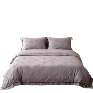 Light Wang Linen Duvet Cover Set Yarn Dyed Satin Weave Plant Pattern Four Piece <b>Bedding</b> - Product Image 5