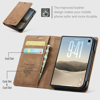 Étui en cuir simple de haute qualité CaseMe pour iPhone Duo, porte-cartes magnétique, support, coque de téléphone portefeuille pour iPhone Duo