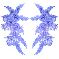 Dentelle soluble dans l'eau, autocollant 3D stéréo, tissu symétrique, broderie légère en polyester sur dentelle florale, accessoires de vêtement DIY