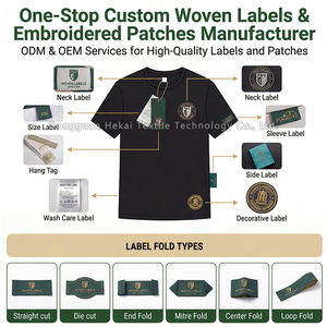 Etichetta in tessuto di cotone personalizzata di lusso con piega finale, logo del marchio privato, etichetta in tessuto damascato ad alta densità <span class=keywords><strong>per</strong></span> cucire sul collo, <span class=keywords><strong>per</strong></span> <span class=keywords><strong>abbigliamento</strong></span> - Product Image 3