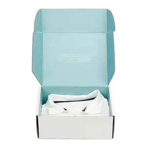 Pabrik grosir logo kustom kotak kardus kertas pakaian garmen kotak kaus kemasan kotak hadiah untuk pakaian