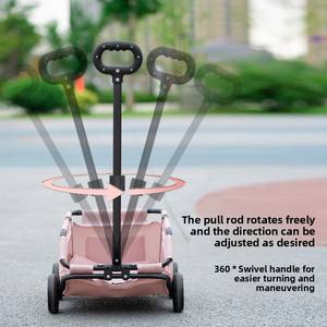 कुत्ते की गाड़ी 4-पहिया फोल्डेबल पोर्टेबल समायोज्य हल्के पालतू ट्रॉली - Product Image 6