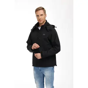 Veste softshell personnalisée pour hommes, de marque, vente en gros, vêtements d'extérieur à capuche,