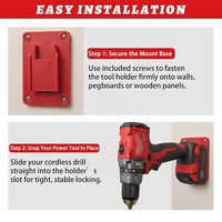 Support de fixation pour outils Milwaukee 18V avec vis, système de rangement mural pour garage, compatible perceuse, scie, atelier, garage