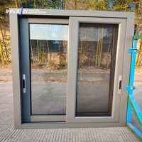 Fenêtre coulissante en aluminium à rupture de pont thermique sur mesure avec verre trempé et moustiquaire pour cuisine et salle à manger