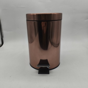 Vendita diretta in fabbrica elegante rotondo Vintage in bronzo rosso pattumiera pattumiera per bagno in cucina - Product Image 2