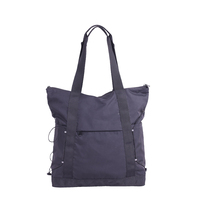 Sac fourre-tout convertible 2-en-1 noir décontracté en sac à dos, sac à dos fourre-tout à double usage pour les trajets quotidiens
