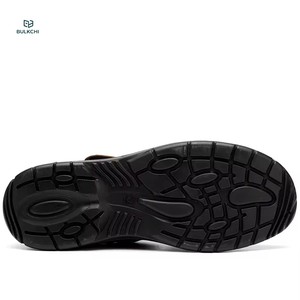 Heat Resistant Welding Safety <strong>Shoes</strong> - Brown Leather, <strong>Velcro</strong> Strap, Steel Toe, Anti-Puncture <strong>Mens</strong> Work Boots for Industrial Use - Product Image 3