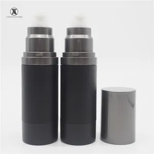 Empty Frosted Foundation Cosmetic Serum Acrylic Matte Black Airless Cosmetic Pump Bottle 100ml 120ml Airless Pump