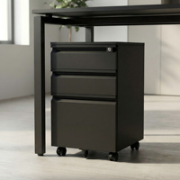 Armoire de classement métallique moderne, mobile, verticale, démontable, à 3 tiroirs, pour bureau à domicile, rangement sous le bureau