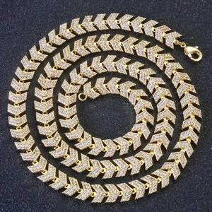Collier chaîne cubaine Miami en laiton plaqué or 8 mm avec 1 rangée de diamants CZ 5A, bijoux hip-hop tendance pour hommes et femmes - Product Image 3