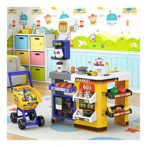 Ensemble de jeu d'imitation pour enfants : Supermarché éducatif avec caisse enregistreuse, scanner et chariot de courses - Product Image 4