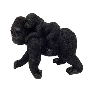 Sculpture d'animal de jardin de style europé<span class=keywords><strong>en</strong></span> personnalisée, statue de <span class=keywords><strong>gorille</strong></span> <span class=keywords><strong>en</strong></span> bronze réaliste, épaule avec un bébé <span class=keywords><strong>gorille</strong></span> - Product Image 4