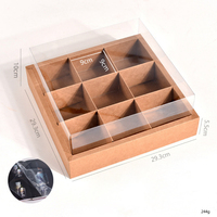 Jiugongge Hot Pot & Barbecue Boîte à emporter en papier kraft Boîte à déjeuner jetable avec emballage créatif en feuille transparente pour sushi