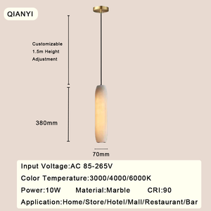 <span class=keywords><strong>Luminaire</strong></span> <span class=keywords><strong>suspendu</strong></span> LED en marbre doré de luxe léger, design moderne, lustre en albâtre côtelé <span class=keywords><strong>pour</strong></span> bar, chambre à coucher, chevet - Product Image 5