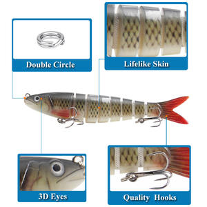 เหยื่อปลอมแบบแข็ง Cross Border Minnow ขนาด 13.5 ซม. น้ำหนัก 19 กรัม แบบหลายส่วน สมจริง สำหรับตกปลาแบส เหยื่อตกปลาน้ำกลาง - Product Image 4
