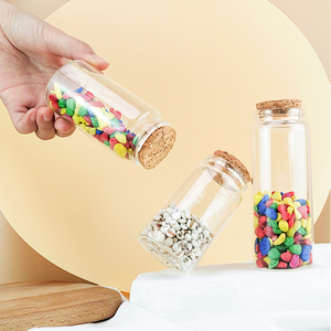 Benutzer definierte große Landhausstil Küche Lebensmittel Gewürz 150ml 200ml High Boro silicate Glasbehälter Vorrats gläser Mit Holz korken - Product Image 3