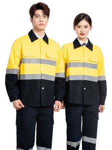 Kemeja Kerja Reflektif Protektif Khusus Visibilitas Tinggi Jaket Kerja Katun Murni - Product Image 1