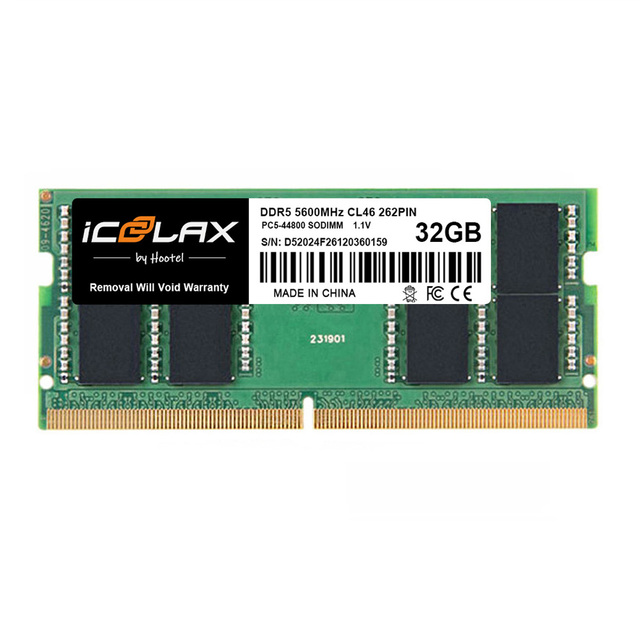 ICOOLAX Wholesale Price DDR5 SODIMM Ddr5 Ram 16GB Memoria 5600 MHZ 1.1V Memory for Laptop