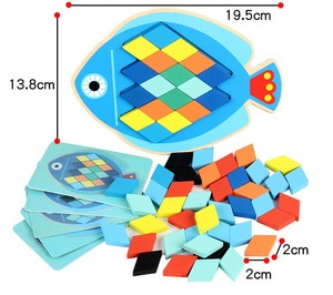 <span class=keywords><strong>Puzzle</strong></span> éducatif pour enfants en forme de hibou, <span class=keywords><strong>poisson</strong></span>, dessin animé, formes d'animaux, design géométrique, <span class=keywords><strong>puzzle</strong></span> en bois écologique pour les enfants de 2 à 4 ans - Product Image 4