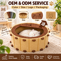 En gros, Maisonnette ronde en feutre pour chat, griffoir, tunnel interactif pour chat, lit, nid de jeu multi-trous pour animaux de compagnie, OEM, taille et couleur personnalisables