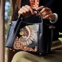 Tas Tangan Desainer Mewah Merek Terkenal untuk Wanita Set Tas Selempang Portabel Kulit Asli Motif Bunga Anti Maling