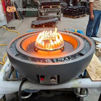 Brasero de jardin au propane en métal noir pour piscine, foyer aquatique pour piscine