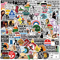 100 autocollants amusants pour blagues, mèmes, graffitis DIY, autocollants imperméables en PVC pour décorer ordinateur portable, guitare, bagages, pour adolescents et adultes, autocollants en vinyle