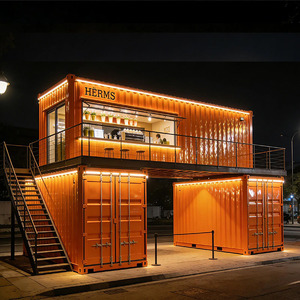 Bâtiment Modulaire Bicolore, Conception à Double Étage pour Divers Scénarios Commerciaux, Utopie Onirique dans la Ville - Product Image 2
