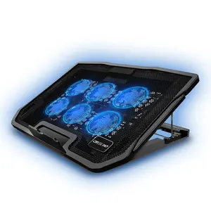 H9 Ice coorel Top selling 6 fans laptop cooler Laptop Cooling Pad 2 USB Ports external laptop cooler