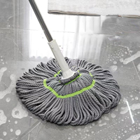 FF5441 Serpillère à long manche pour sols en bois dur et carrelage, nettoyage domestique économique, microfibre sèche et humide, auto-essorage, serpillère torsadée