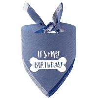 Bandana écologique en polyester à imprimé os, personnalisable avec logo 'C'EST MA FÊTE' pour chien et chat, accessoire pour toutes les saisons (printemps, été, automne, hiver)