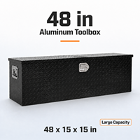 Boîte à outils en aluminium de 48 pouces pour pick-up, avec plaque diamantée, verrouillable, étanche, avec vérins à gaz, pour garage et remorque