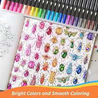 24 marqueurs feutres double pointe à encre aérographe pour adultes, livres de coloriage artistique, calligraphie, peinture sur papier
