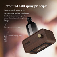 Diffuseur d'huiles essentielles sans eau avec base en bois de hêtre, alimenté par batterie rechargeable, pour usage hôtelier