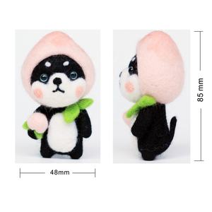 Hnadicrafts mignon 3D miel pêche Shiba Inu chien laine feutre Kit de démarrage bricolage fournitures nouveauté cadeaux aiguille feutrage matériaux Pack - Product Image 6