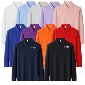 Custom Logo Printed Promotional Advertising Polo T Shirts Men Polo Shirts Long Sleeve Breathable Running Jogging Golf Polo Shirt