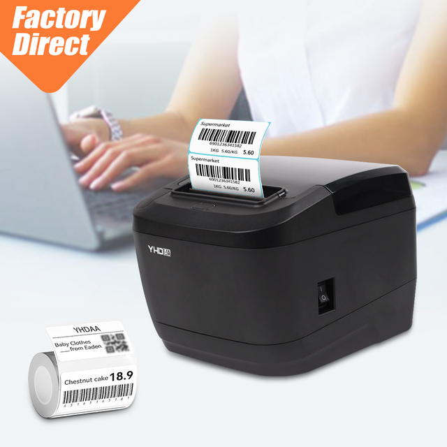 Multi-Interface Thermal Receipt & Label Barcode Printer 80mm POS Bill Printer, Compatible with Windows/Android/IOS