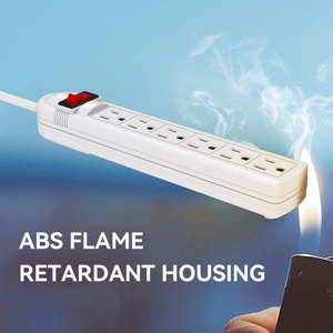 Hot bán nhà máy trực tiếp Chúng tôi bảo vệ tăng 6 ổ cắm điện dải 14 đo 125V <span class=keywords><strong>15A</strong></span> Trắng Ổ cắm điện với 2ft dây đồng - Product Image 2