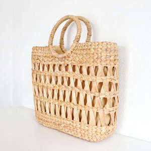 Bolso de compras ecológico vintage de jacinto de agua para mujer precio al por mayor bolso con logotipo personalizado bolsos personalizados ecológicos - Product Image 4