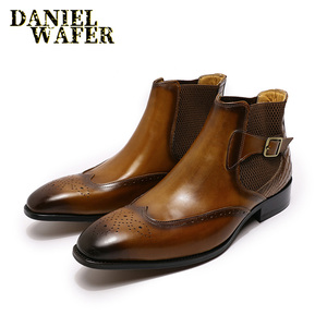 Chaussures en cuir véritable, bottes <span class=keywords><strong>de</strong></span> <span class=keywords><strong>dressage</strong></span>, bottes en cuir véritable pour hommes, randonnée - Product Image 3